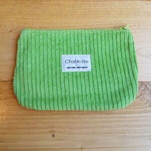 Pochette velours vert pomme