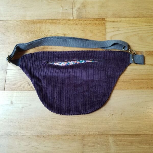 sac banane velours violet et turquoise – Image 3