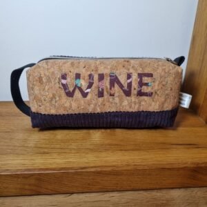 Trousse WINE velours violine et liège