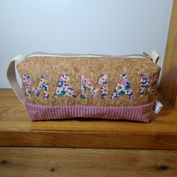 Trousse Maman velours rose