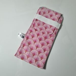 Pochette brosse à dents éventails roses