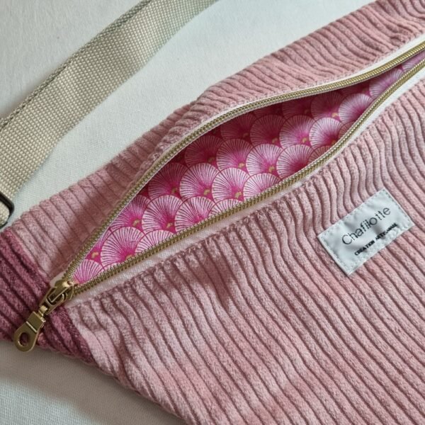 sac banane velours Roses – Image 3