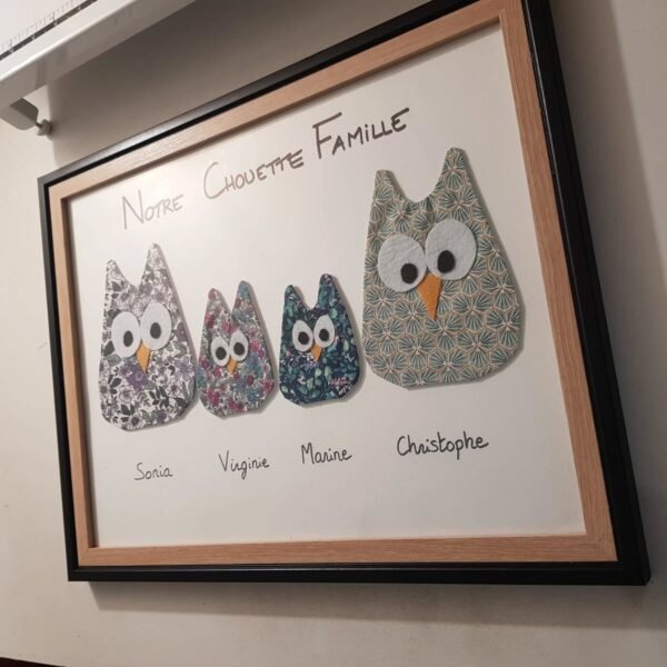 Cadre Chouettes sur commande – Image 2