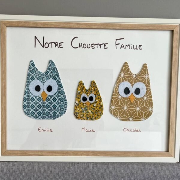 Cadre Chouettes sur commande – Image 5