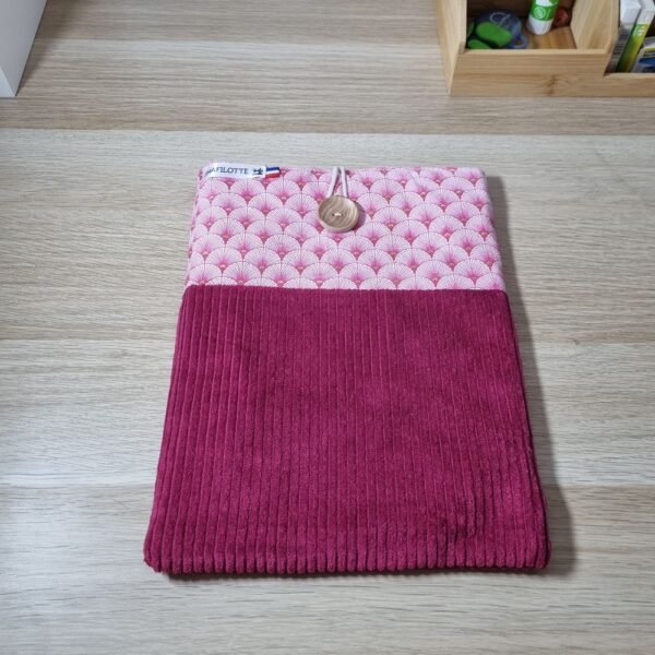 Pochette tablette éventails roses