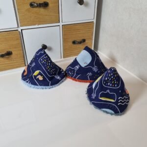 3 cônes bouteille à la mer bleu foncé 2
