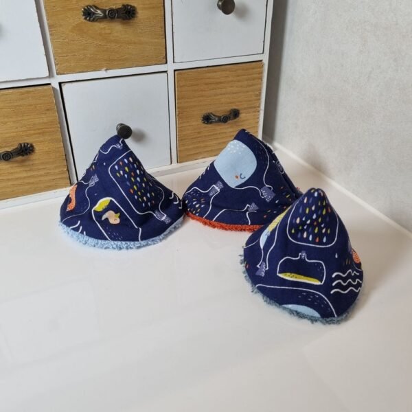 3 cônes bouteille à la mer bleu foncé 2