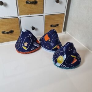 3 cônes bouteille à la mer bleu foncé 1