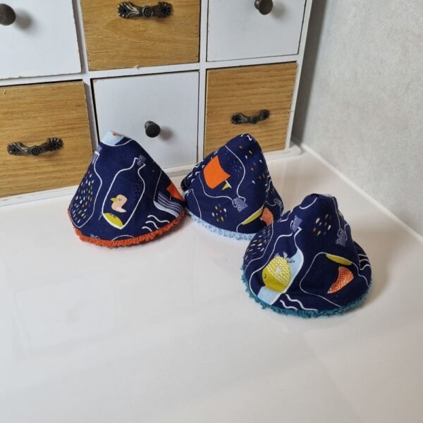 3 cônes bouteille à la mer bleu foncé 1