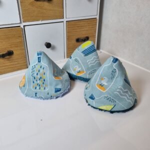 3 cônes bouteille à la mer bleu clair