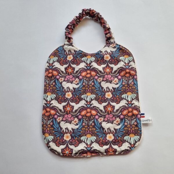 bavoir élastique Loups et fleurs
