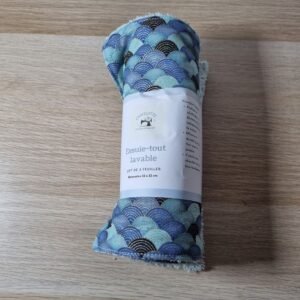 5 essuie-tout Eventails bleus