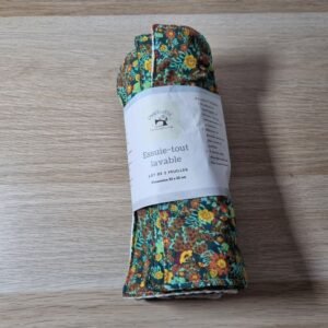 5 essuie-tout Fleurs vertes
