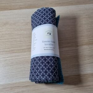 5 essuie-tout bleu marine