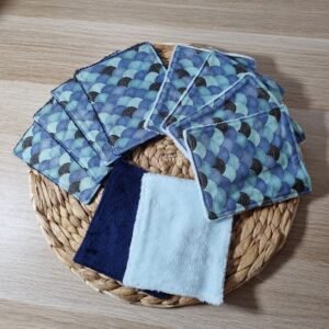 10 lingettes éventails bleus