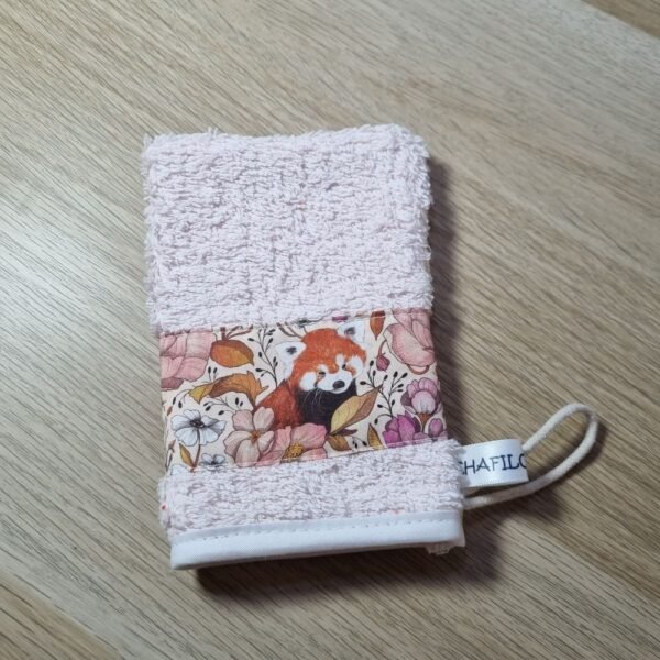 Gant d'apprentissage Panda roux rose clair