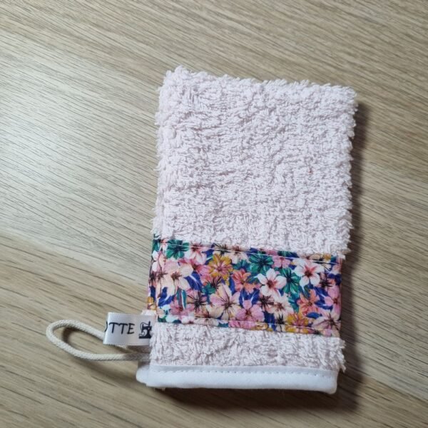 Gant d'apprentissage Fleurs roses