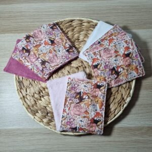 Lot de 10 débarbouillettes Panda roux