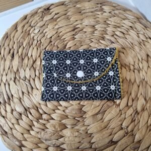 Pochette à savon formes géométriques noirs