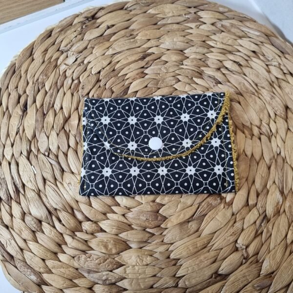 Pochette à savon formes géométriques noirs