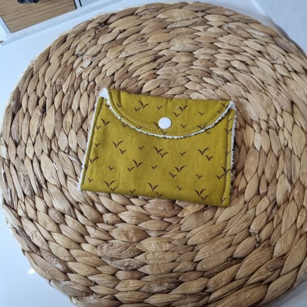 Pochette à savon oiseaux moutardes