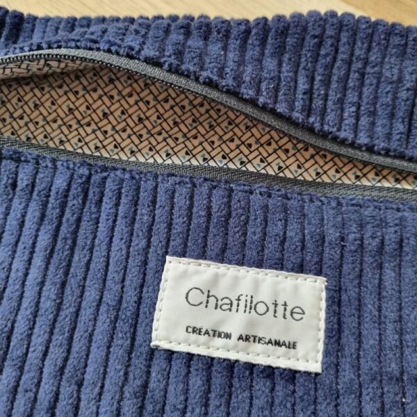 Sac banane velours bleu marine – Image 2