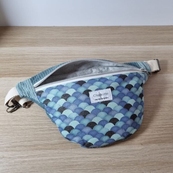 Sac banane Éventails bleus – Image 3