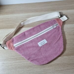 Sac banane velours rose