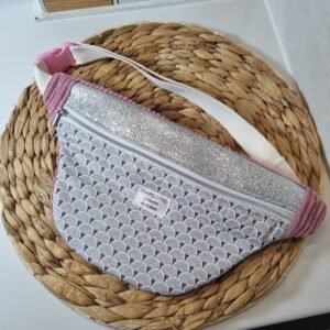 Sac banane éventails argentés