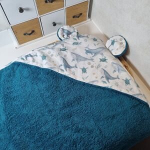 Sortie de bain Baleine bleue