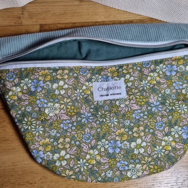 sac banane Fleurs vert d'eau – Image 2