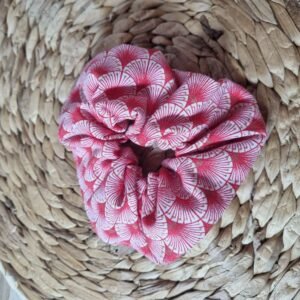 chouchou coton éventail rouge