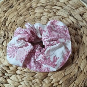 chouchou coton Jouy bordeau