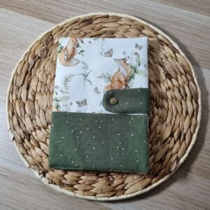 Protège carnet Renard et papillon