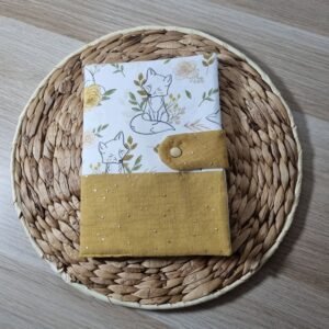 Protège carnet Renard fleuri