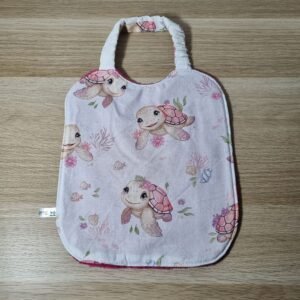 Bavoir élastique Tortues roses