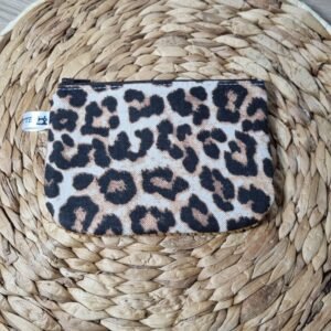 Pochette papier Léopard (zip marron)