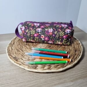 trousse école simple Skull flower