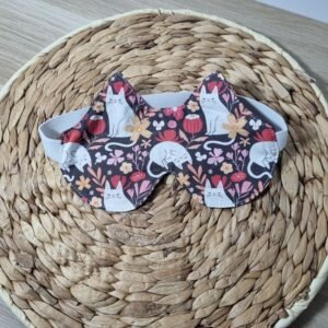 Masque de nuit Chat Chats fleuris