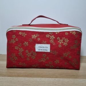 Trousse grande ouverture Fleurs brillantes rouge