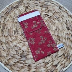 Pochette brosse à dents Fleurs brillantes rouges