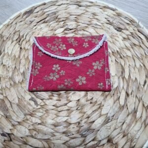 Pochette à savon fleurs brillantes rouge