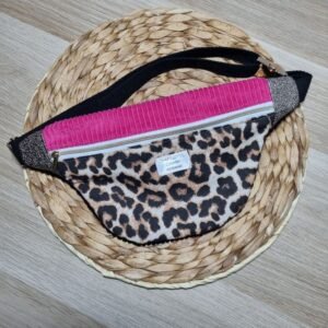 Sac banane Léopard fushia XS