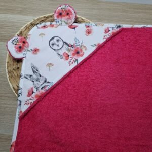 Sortie de bain Chouette fushia