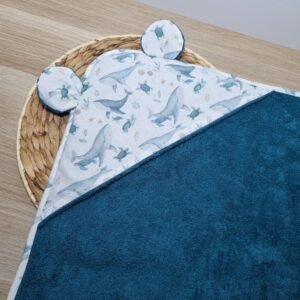 Sortie de bain Baleine Bleue