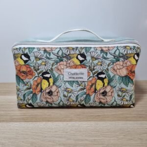 Trousse grande ouverture Mésanges vert d'eau