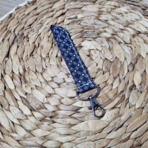 Porte clé dragonne géo bleu