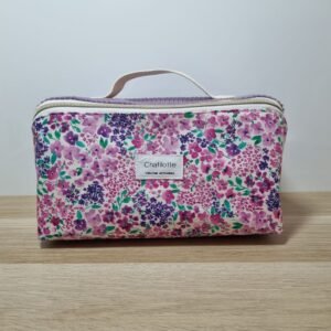 Trousse grande ouverture Fleurs violettes