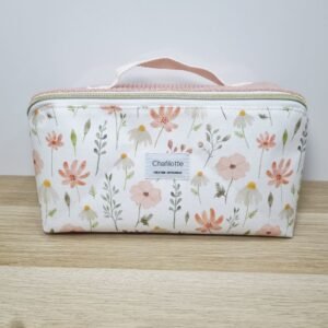 Trousse grande ouverture Fleurs roses