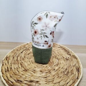 Trousse Fleurs vintage kaki